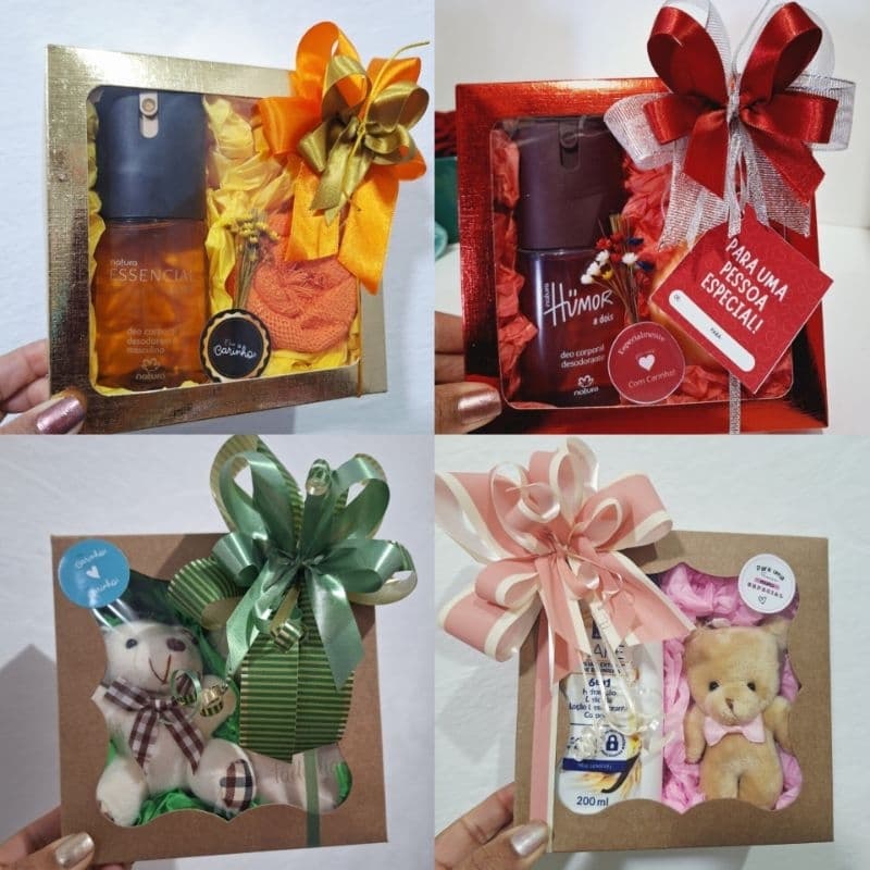 kit Presente Variados Natura/Avon/Jequiti/Mimo/Sabonete/Hidratante/Ursinho Chaveirinho