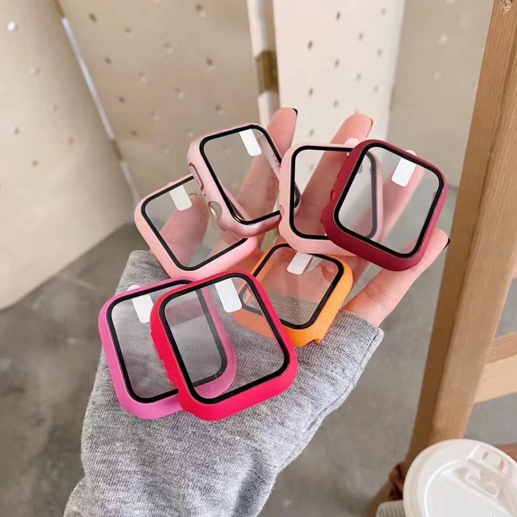Apple Watch Capa case Vidro 3d compatível smartwatch mesmo tanmanhaS10 38 40 41 42 44 45 49mm Acrílico e película 2 em 1