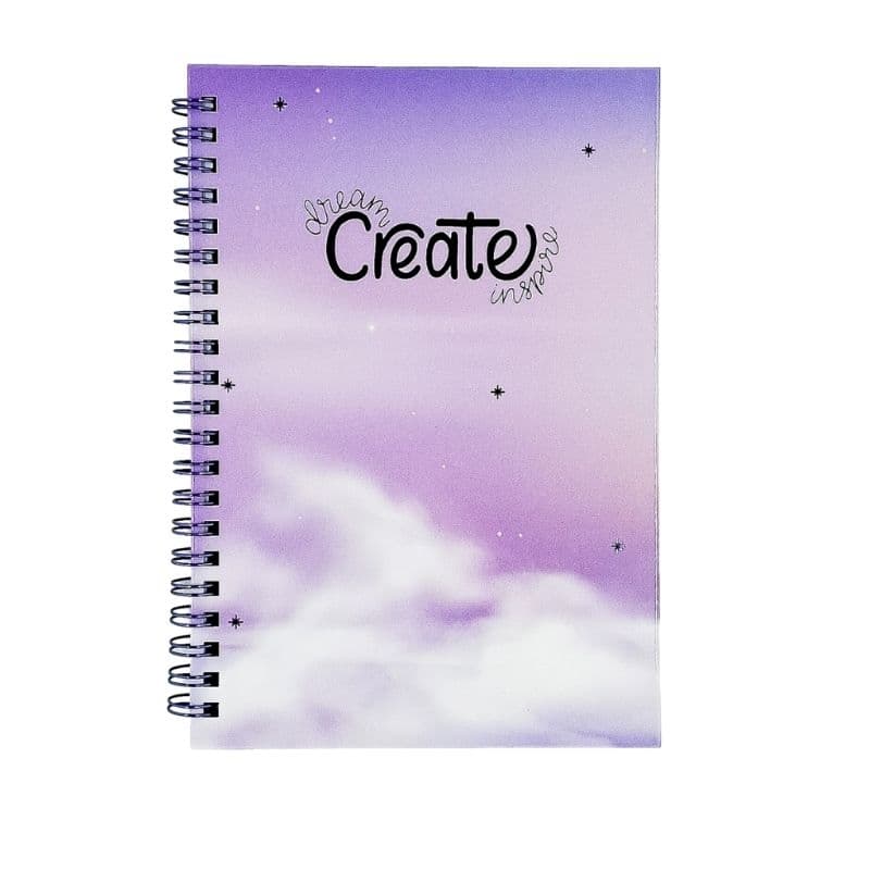 CADERNO CAPA DURA PEQUENO 80 FOLHAS PAUTADO CREATE DREAMS LILÁS ANOTAÇÃO BRW