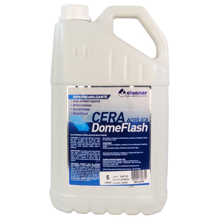 Cera Acrílica Incolor de Alto Brilho Dome Flash 5 Litros - Cleaner