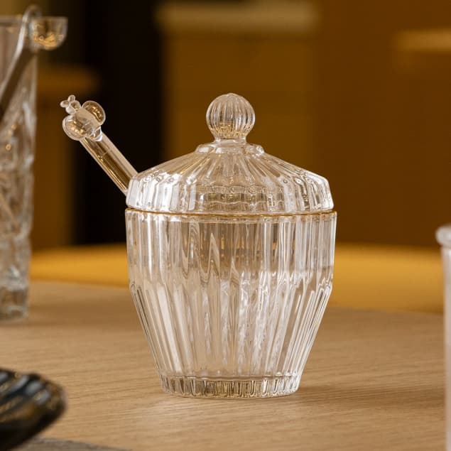 Meleira De Cristal Pegador Imperatriz 11cm Fio Dourado Açucareiro -  Wolff