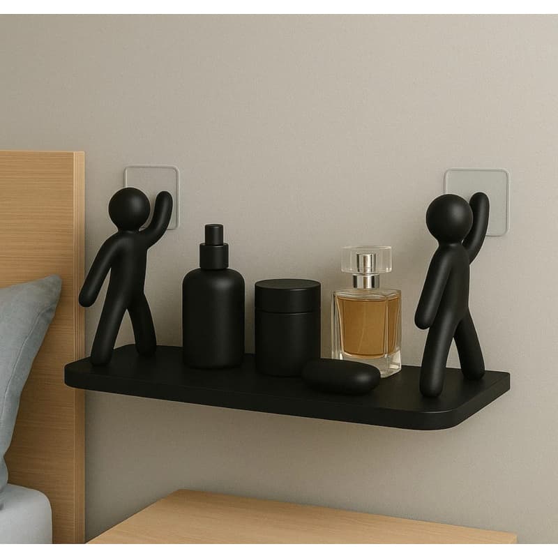 Prateleiras Decorativas com Suportes Criativos em Formato de Bonequinhos