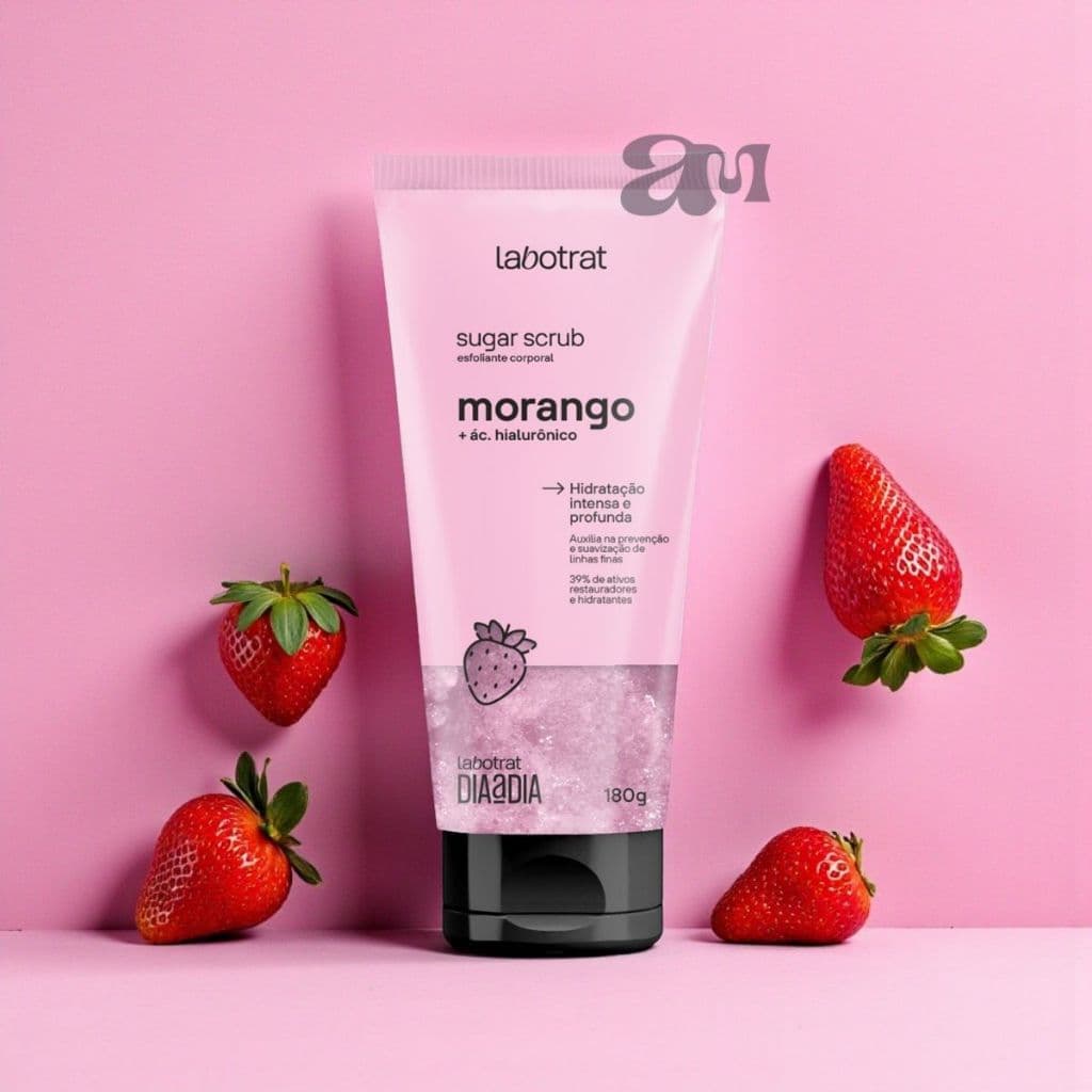 Esfoliante Corporal Sugar Scrub Morango Labotrat 180g – Ác. Hialurônico & Hidratação