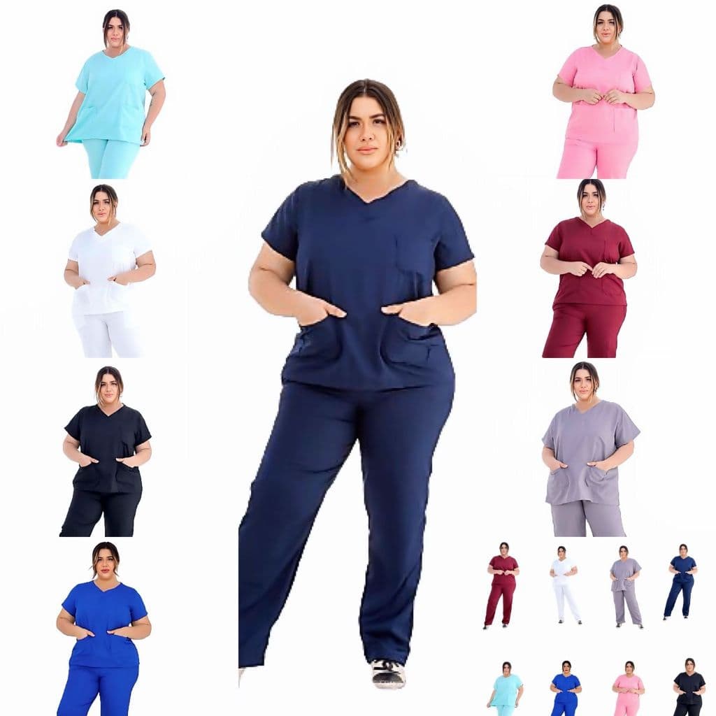 Kit 2 Conjunto pijama cirúrgico gabardine scrub privativa uniforme direto da fabrica Plus size 10
