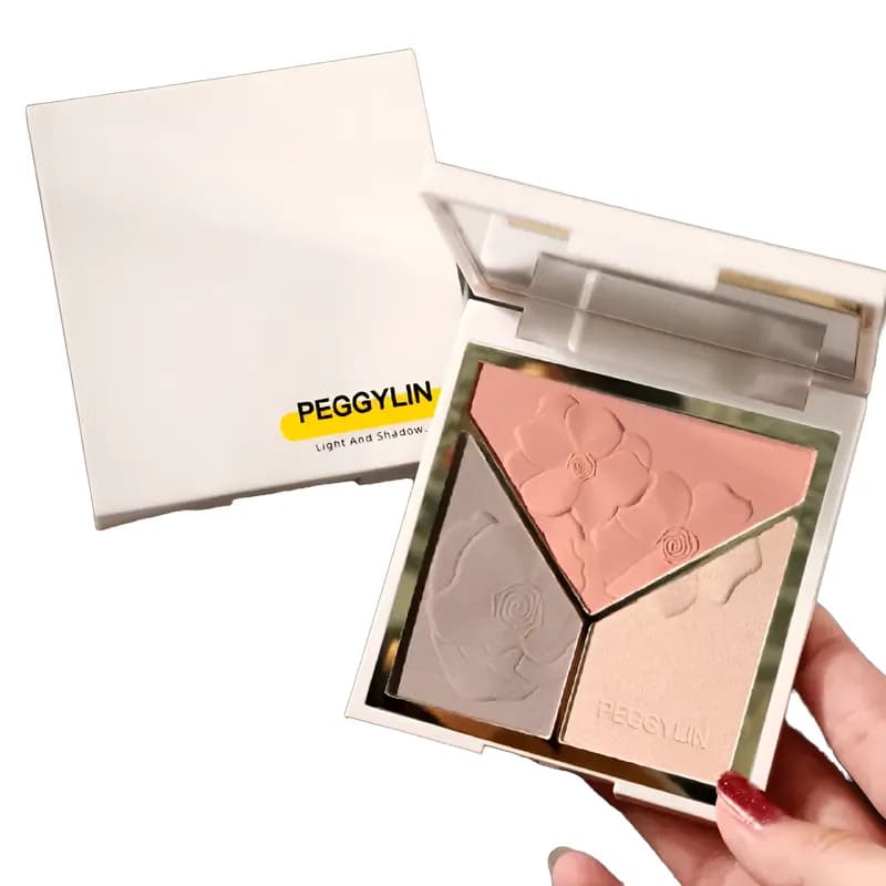 Paleta 3 em 1 de Contorno, Iluminador e Blush - PEGGYLIN