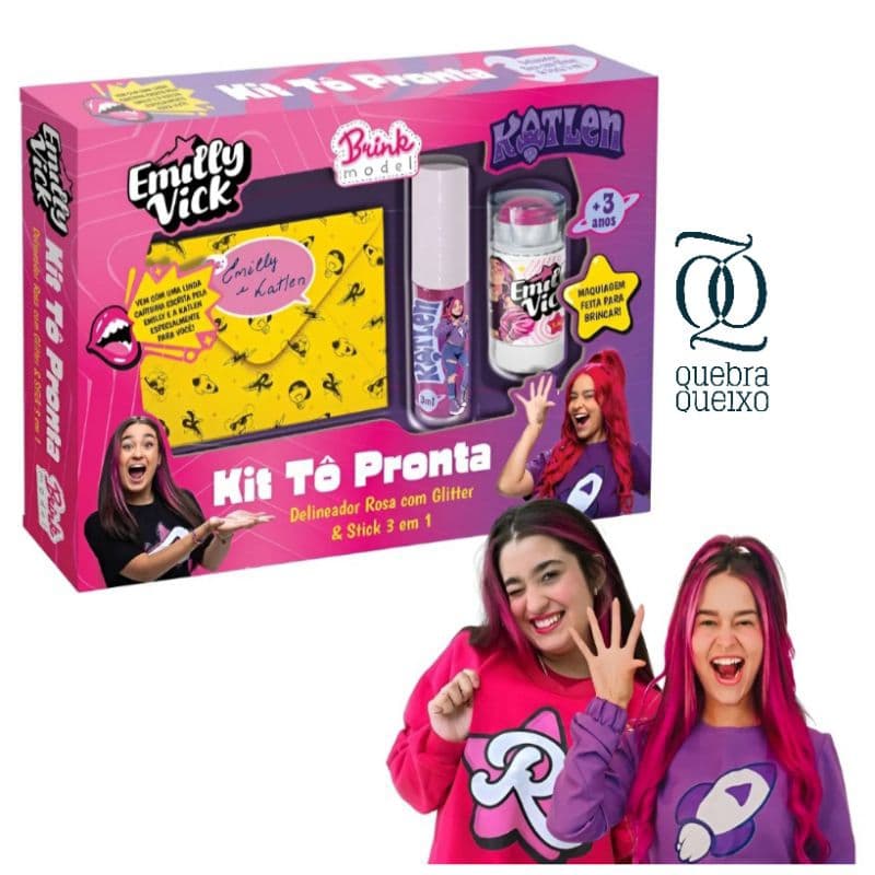 Kit de Maquiagem Infantil Tô Pronta Turma dos Rosas Hipoalergênico