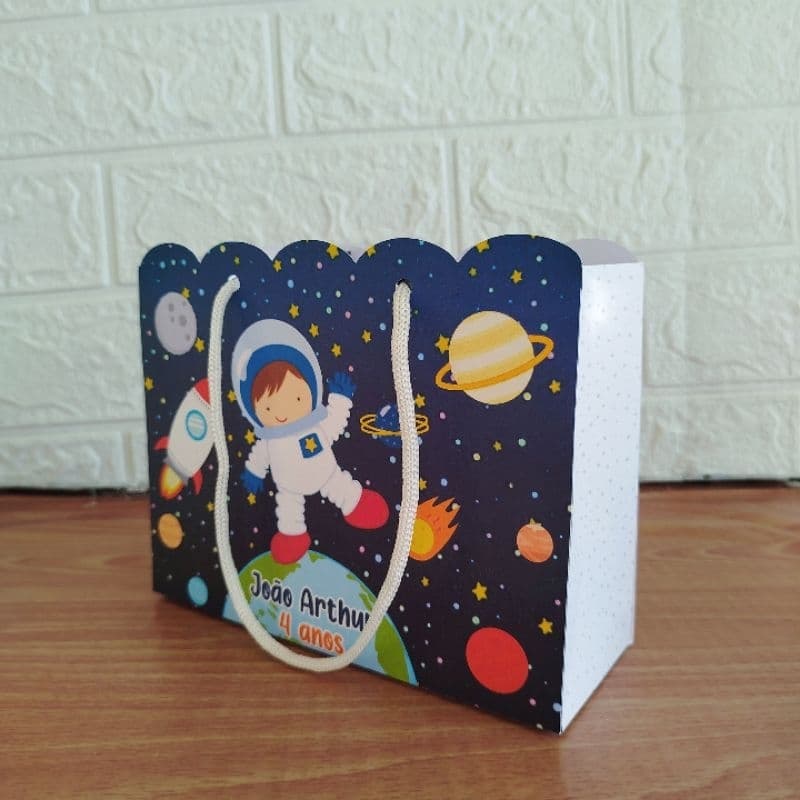 Sacolinha Personalizada Lembrancinha Astronauta Pegue e Monte