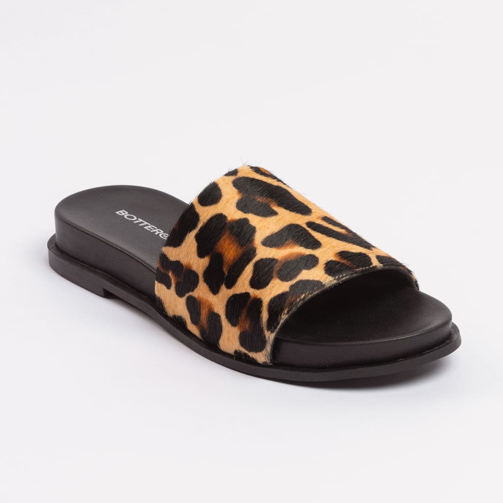 Slide Feminino Bottero Couro Animal Print Tira Larga Confortável Original e Leve 372504