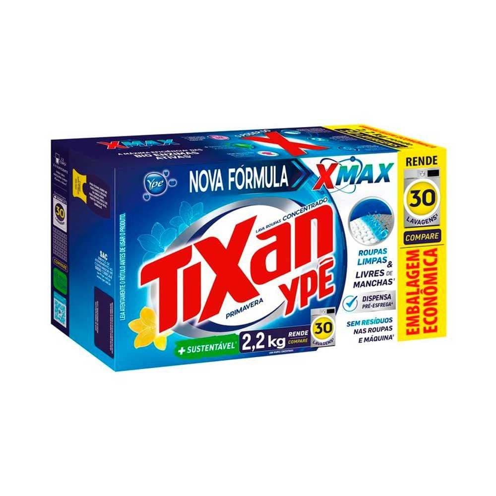 Sabão em pó Ypê Tixan Primavera Concentrado Lava Roupas 2,2kg (Envio Imediato) - Caixa