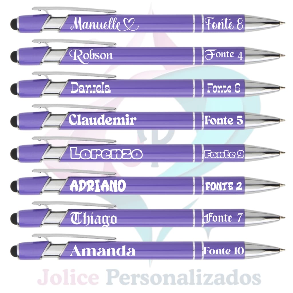 Kit Canetas Com Nomes Diferentes Touch Metal Personalizadas A Laser Sua Marca Assinatura