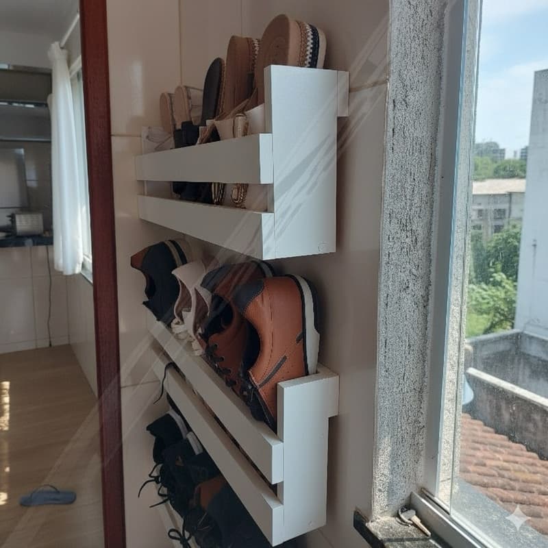 Nicho Canto De Parede 3 Sapateira prateleiras 80cm 100%MDF