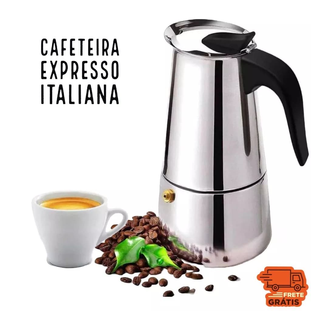 Cafeteira Tipo Italiana Inox para 6 xicaras