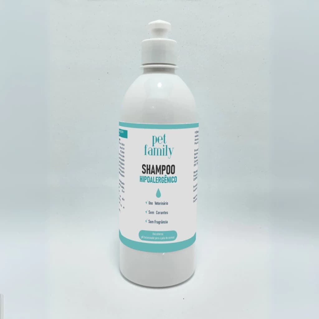 Shampoo Pet Hipoalergênico Sem Corantes Pet Family 500ml