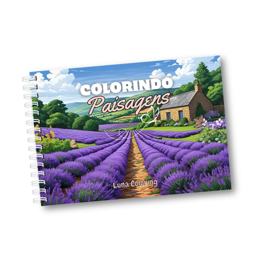 Livro De Colorir Paisagens Adulto Antiestress 50 Desenhos A5 Folha De 180 Gramas