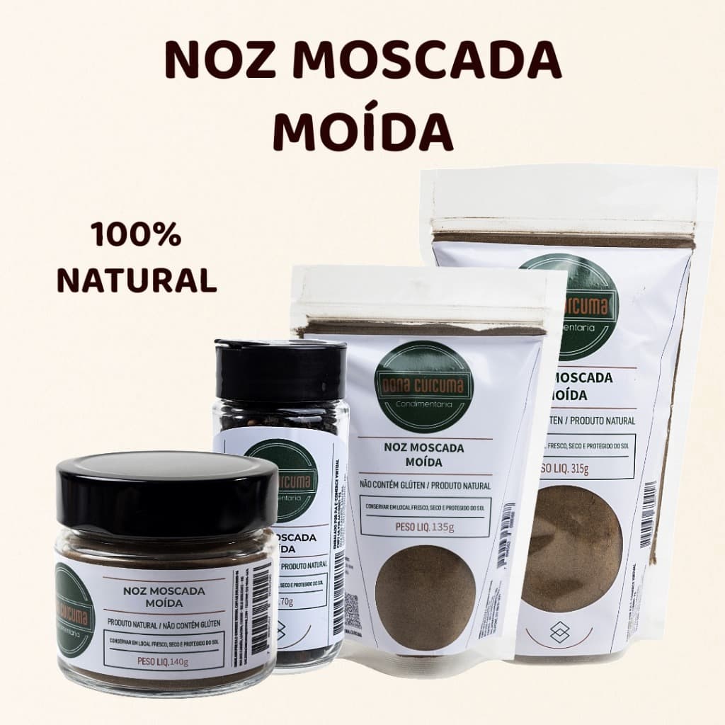 Noz Moscada moída 100% Natural | Temperos e Especiarias – Dona Cúrcuma