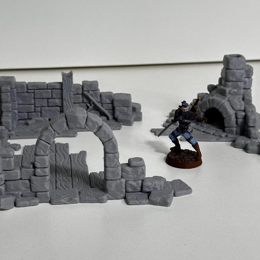 Conjunto de ruínas para RPG Cenário Maquete Diorama