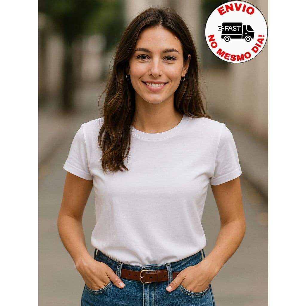 Camiseta Manga Curta Feminina Básica em Algodão Premium – Look Leve, Atemporal e Confortável