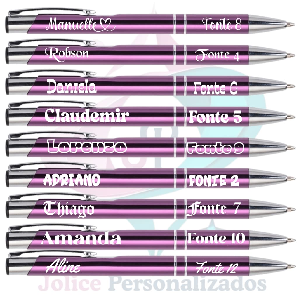 Kit Canetas Premium Metal Personalizadas Nome Logo