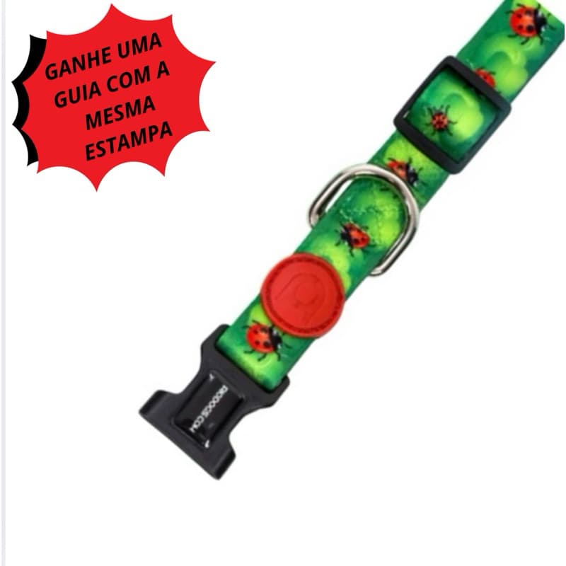 Compre Coleira e Ganhe 1 Guia Pet Luxo Super Premium para cães Importada alta qualidade  com regulagem de tamanho