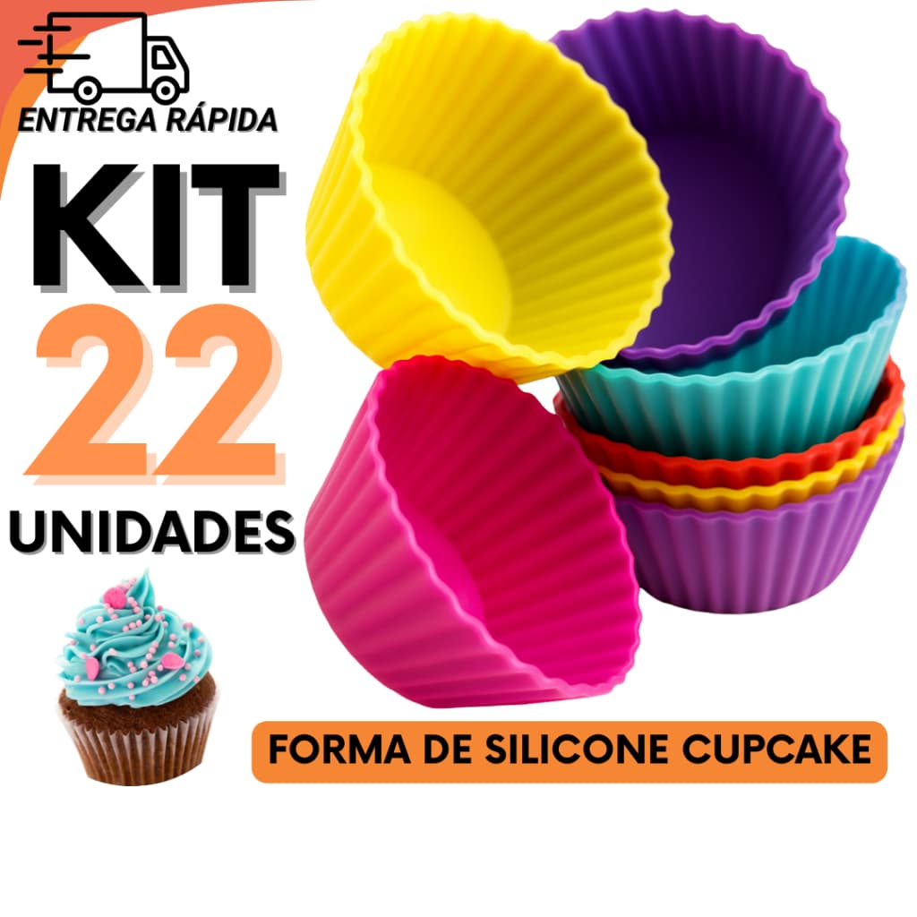 Conjunto Forma de Silicone Pequena Para Cupcake e Pão de Queijo Perfeita Para Uso Doméstico