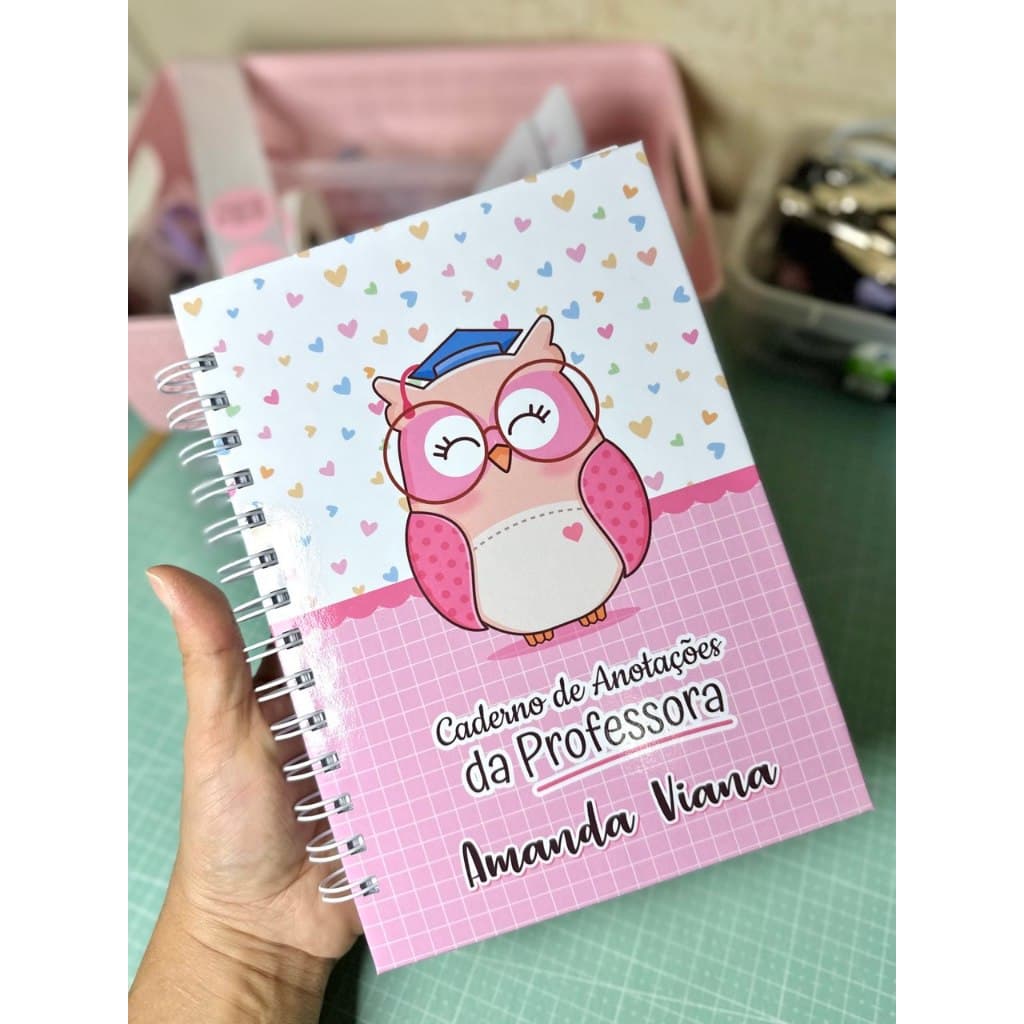 Caderno de Anotações Professora Personalizado Com nome Tamanho A5