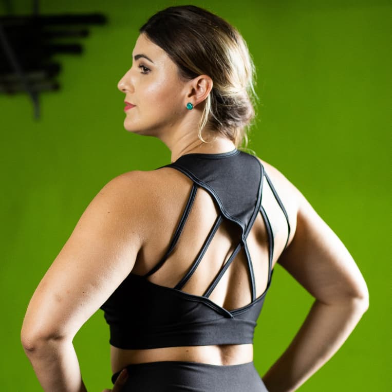 Top Teia Suplex Academia Moda Feminina Para Treinar Fitness