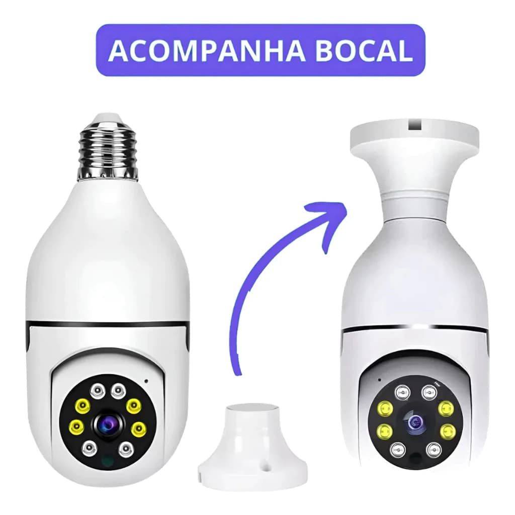 Camera Segurança Câmera IP Externa A Prova D'água WiFI 360 Áudio Infravermelho Interno Sem Fio Câmeras de Vigilância E27
