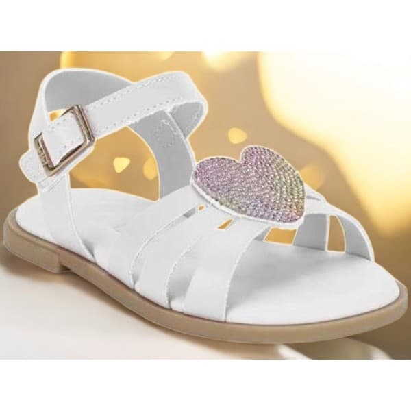 Sandália Fivela Easy Bibi Sem Pino Original Bebê Neném Leve Macia Strass Brilho Moda Fashion Coração