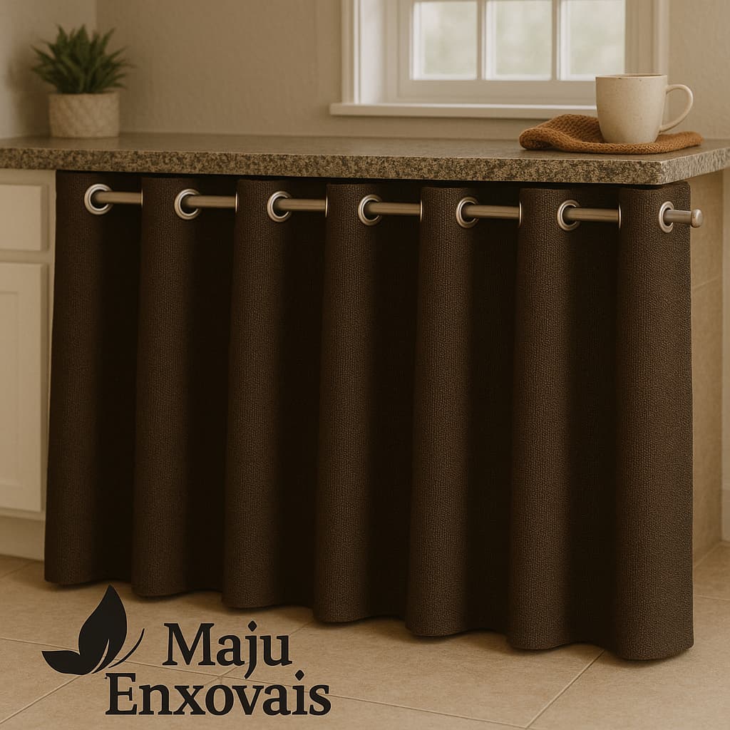 Cortina de Pia para Cozinha – Decorativa e Prática com Ilhóses|Maju Enxovais