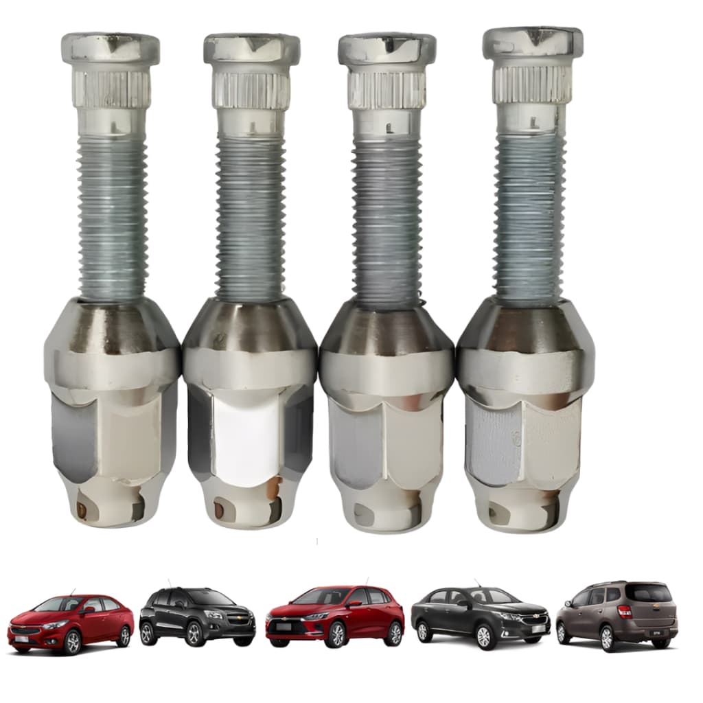 kit 4 Prisioneiro Parafuso De Roda Com Porca Para Chevrolet Prisma Onix Cruze Cobalt Spin tracker