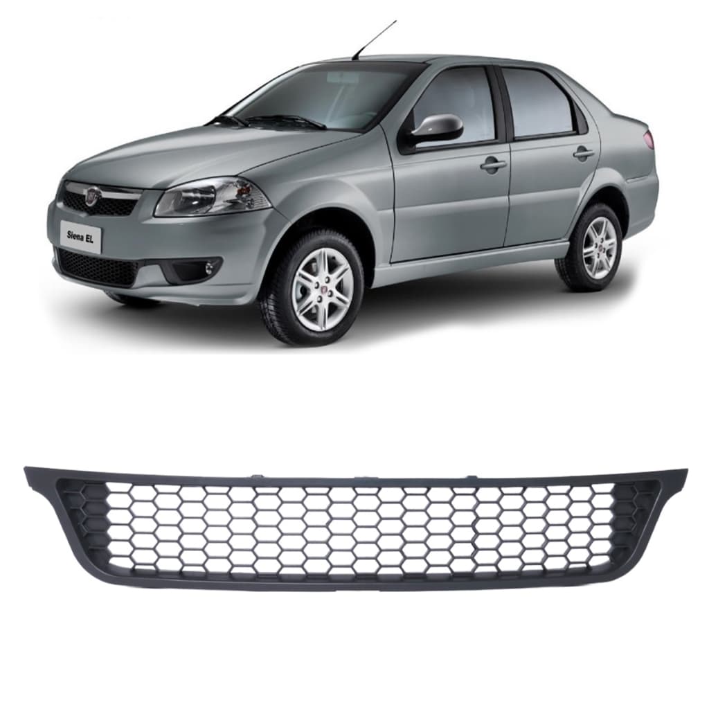 GRADE DIANTEIRA PARACHOQUE FIAT SIENA EL 2013 A 2016 PRETA (CENTRAL)