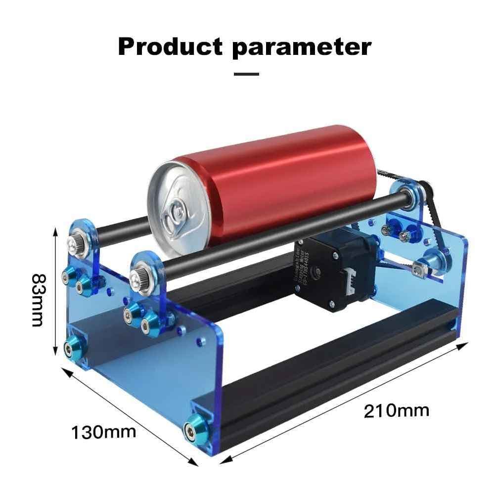 Rolo De Gravação A Laser Para Objetos Cilíndricos Com 360 ° Eixo Rotativo 5 Ajustes De Ângulo