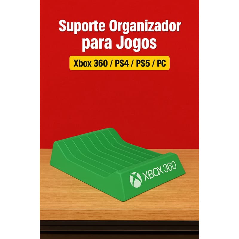 Suporte Organizador para Jogos Xbox 360 / PS4 / PS5 / Nintendo – Game Case Holder