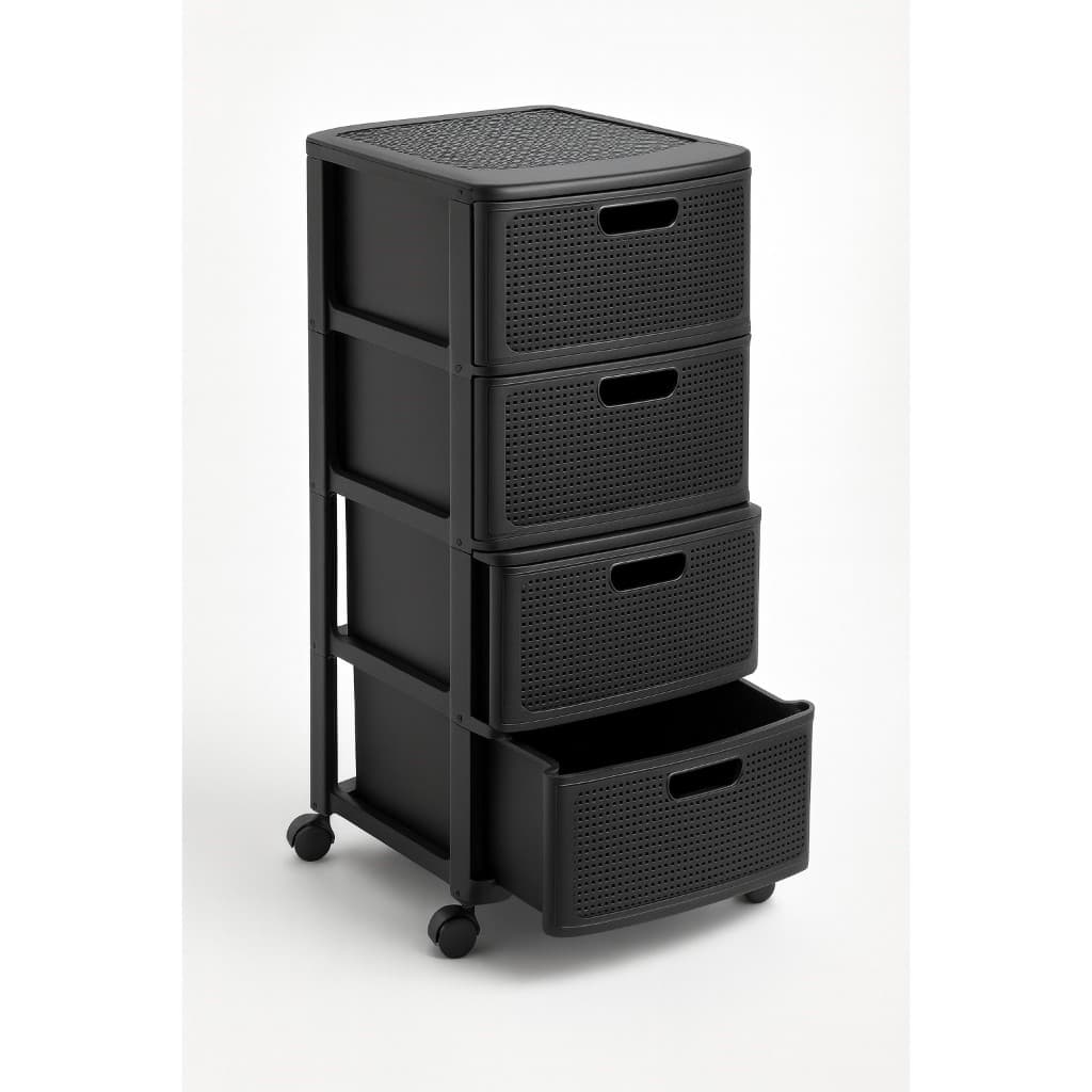 Gaveteiro com 4 Gavetas Grande – Armário Plástico para Quarto, Escritório ou Banheiro