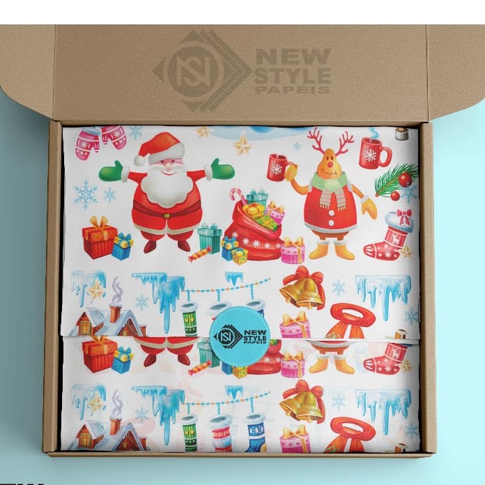 Papel De Seda Premium 35x50 cm NATAL, NATALINAS