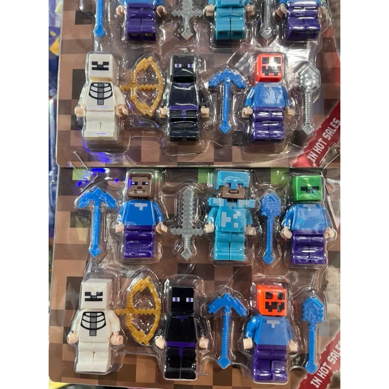 mini bonecos divertidos com acessórios inclusos mini cret - com 6 personagens diferentes