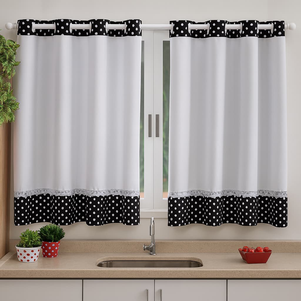 Cortina para Cozinha/Área de Serviço ou Varanda 2,80m x 1,20m | Estampa Exclusiva – Envio Rápido
