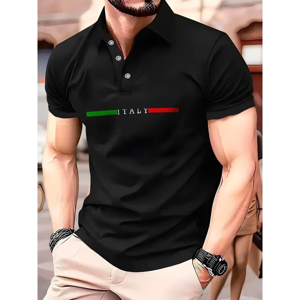 Camisa Polo Italy Luxo Malha Piquet Algodão Camiseta