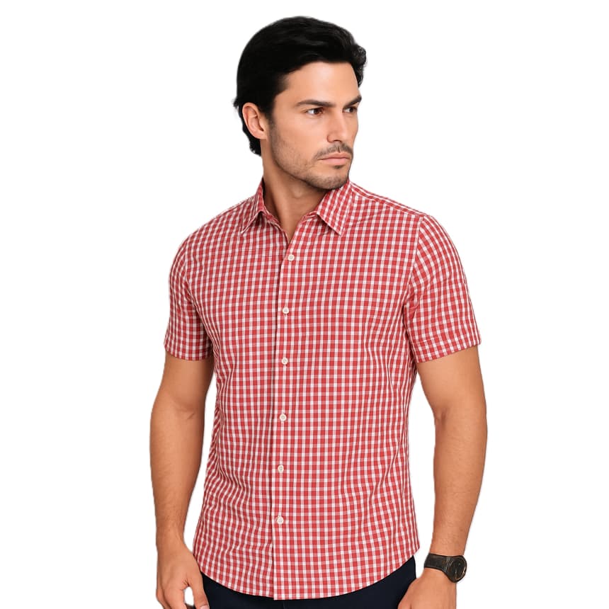 Camisa Xadrez Masculina Social Manga Curta Country Agro Cowboy - Envio Imediato