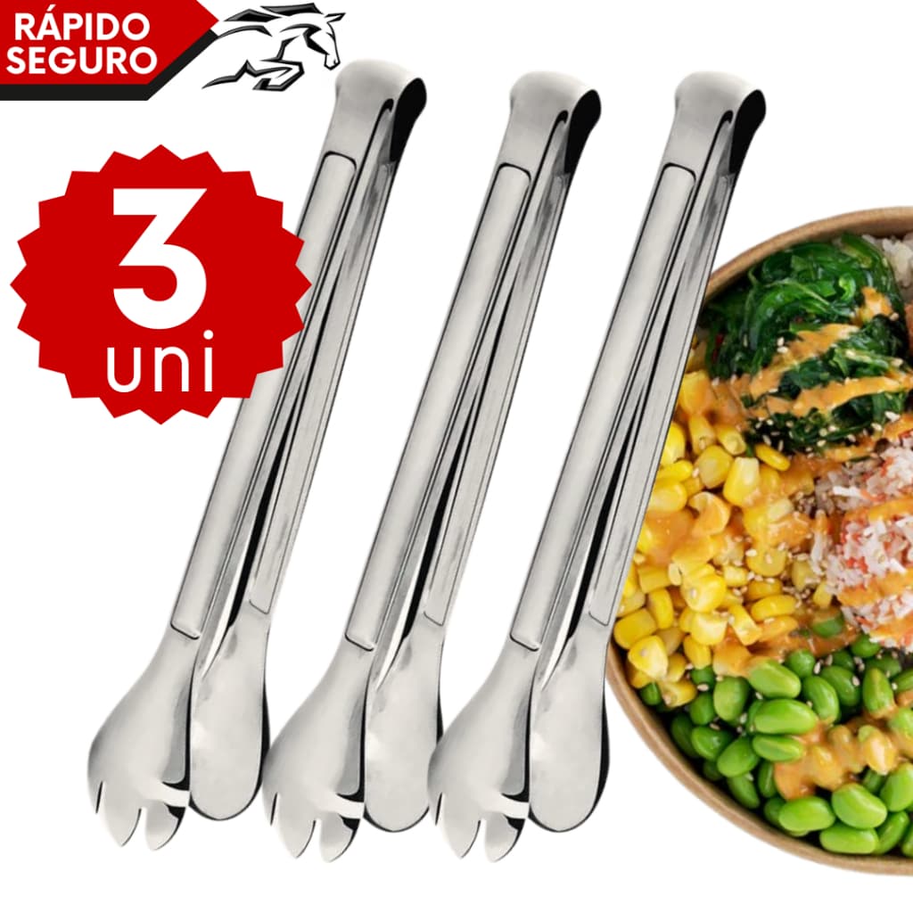 Pegador de Salada Grande 29cm Inox Cromado Restaurante Cozinha Self Service