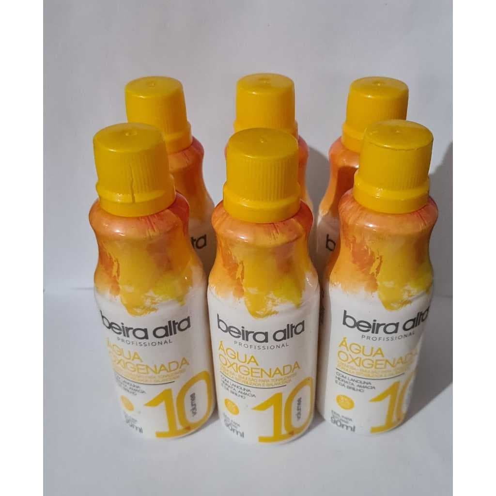 KIT COM 6 UNIDADES - Água Oxigenada 10 Volumes – 90ml | Ideal para Colorações e Tratamentos Capilares