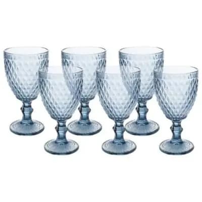 Jogo de Taças Vidro 6 Peças 300ml Casambiente - Abacaxi Azul TCVI056