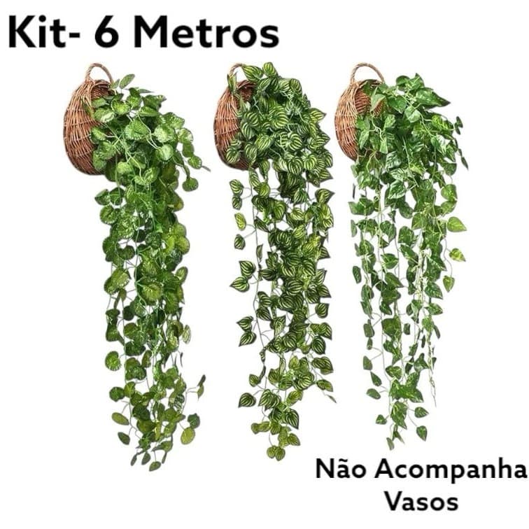 Kit 6 Metros Planta Decorativo Trepadeira Artificial Flores Artificiais Folha Ivy Artificial Garland Plants Decoração