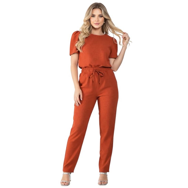 Conjunto Feminino Casual Sofisticado De Blusa Calça de Linho Roupa Feminina Uniforme scrub Promoção Oferta Alfaitaria