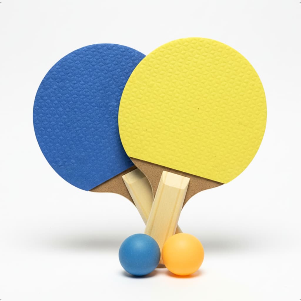 Kit Ping Pong Conjunto 2 Raquetes Tênis de Mesa e 2 Bolinhas Coloridas