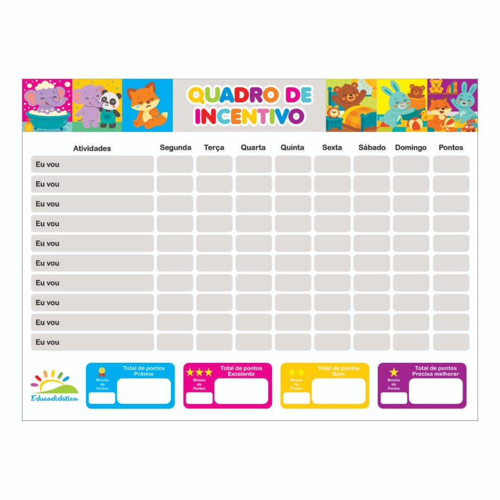 Quadro De Rotina Infantil De Parede Atividades Incentivo Quadro de Recompensa 30 x 40 Montessori