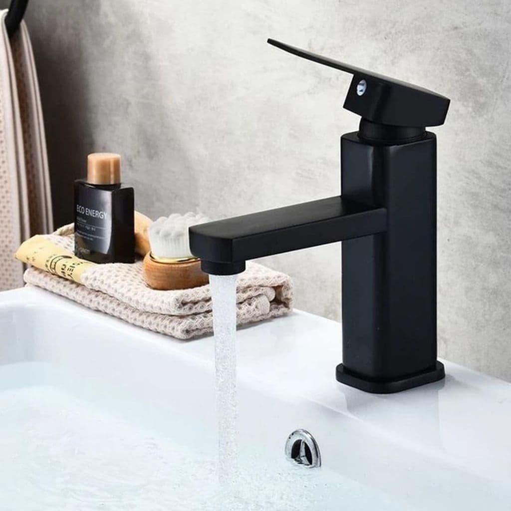 Torneira Banheiro Lavabo Preta Luxo Metal Moderna