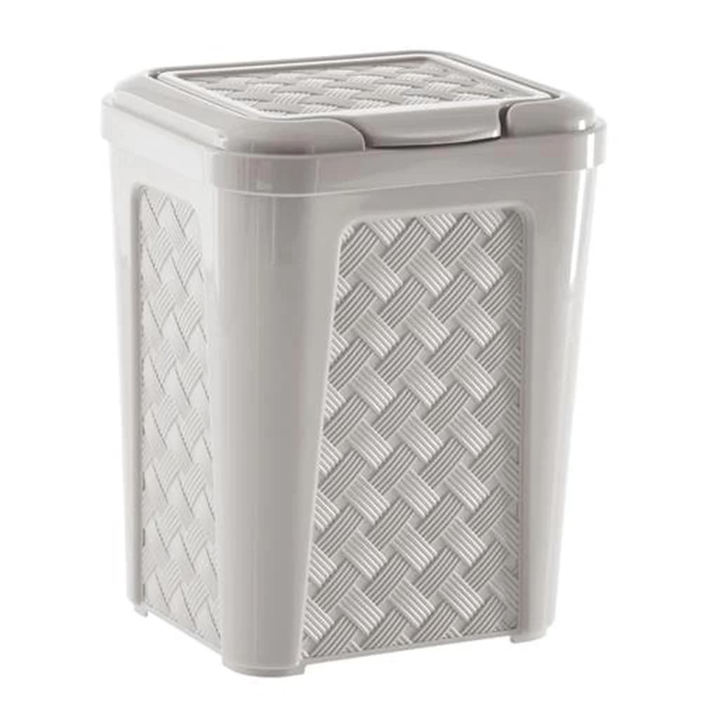 Lixeira Rattan 5 Litros Creme Paramount
