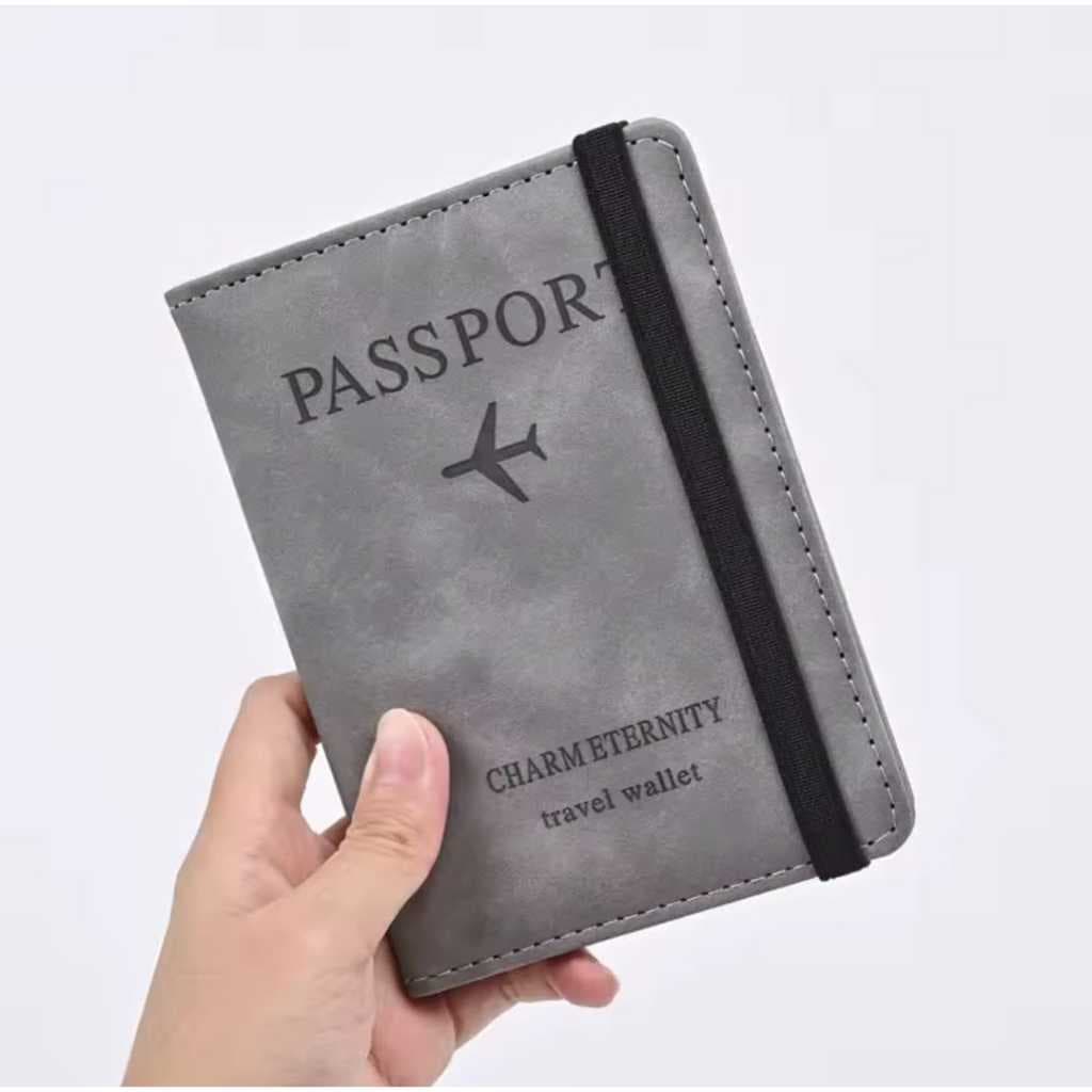 Carteira Porta Passaporte Documentos Viagem Couro PU com Porta Cartão e SIM Card