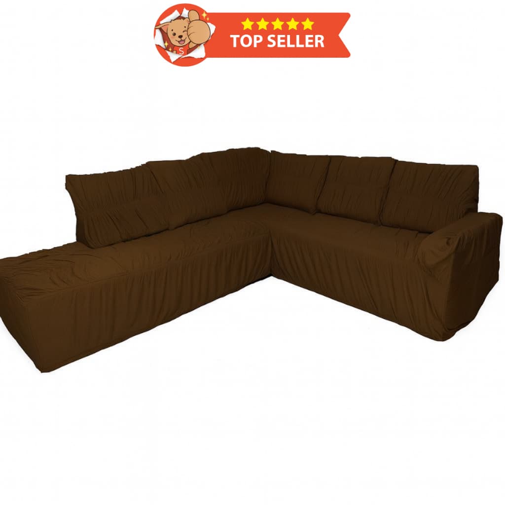 Capa Sofá de Canto c/ Chaise 9 Lugares Malha Gel Elásticada, Decoração Sala Conforto e Estilo